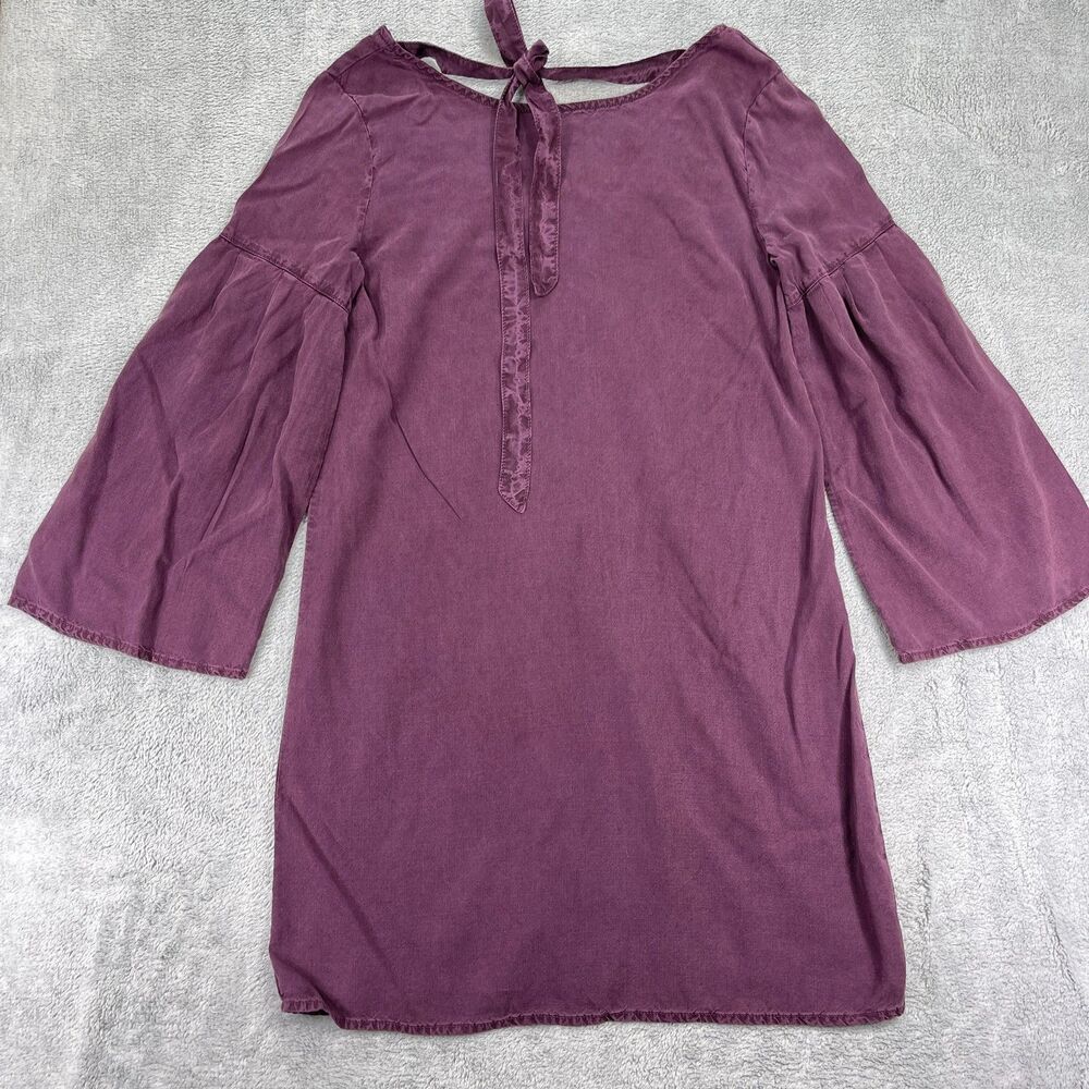Cloth‎ & Stone Anthropologie Shift Dress Womens XS Plum Round Neck Bell Sleeve